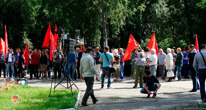 Митинг в поддержку кандидата в губернаторы Пензенской области от КПРФ Олега Шаляпина